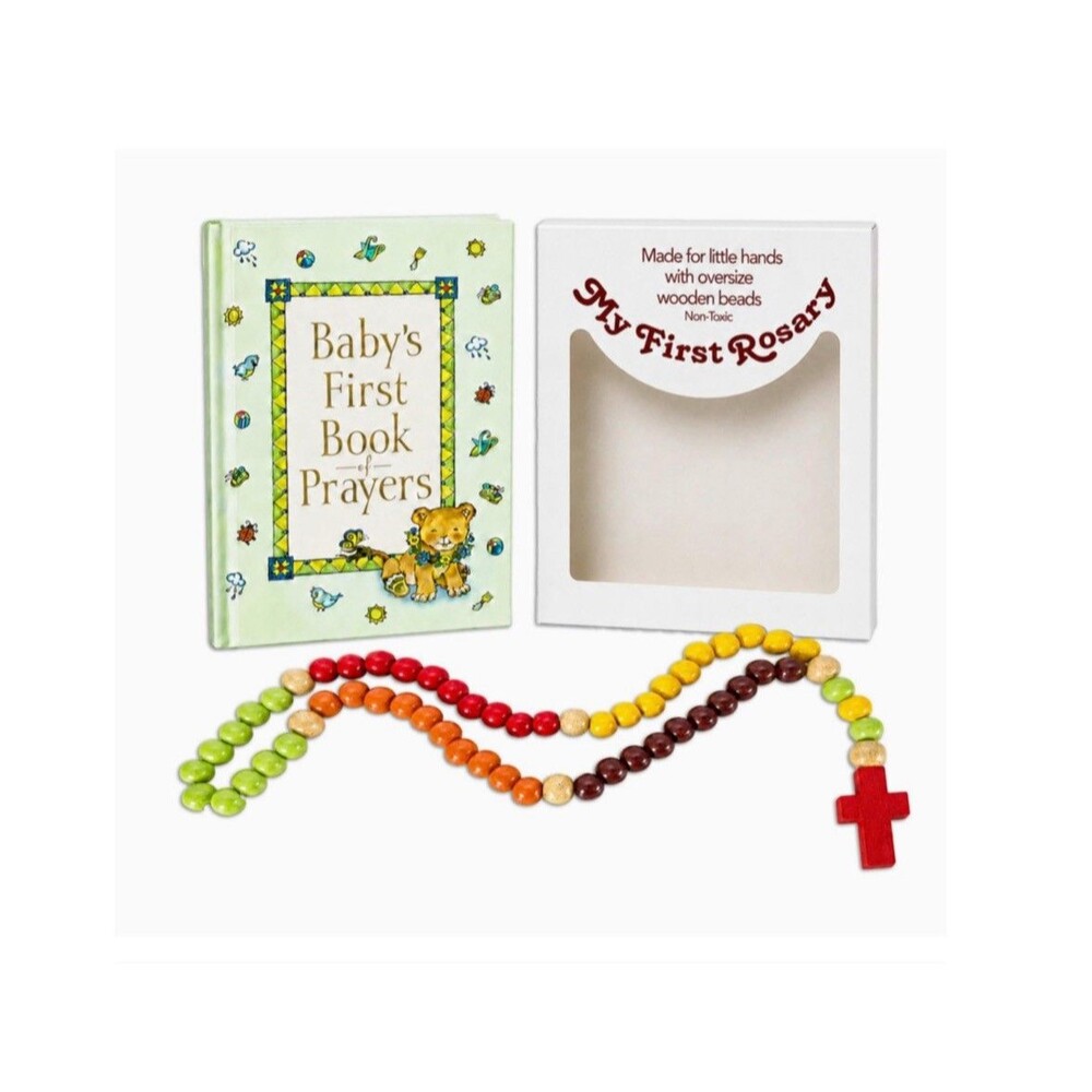My 1st Rosary My 1st Bible Multi-Color Wooden Bead Kids Rosary Religious NIB